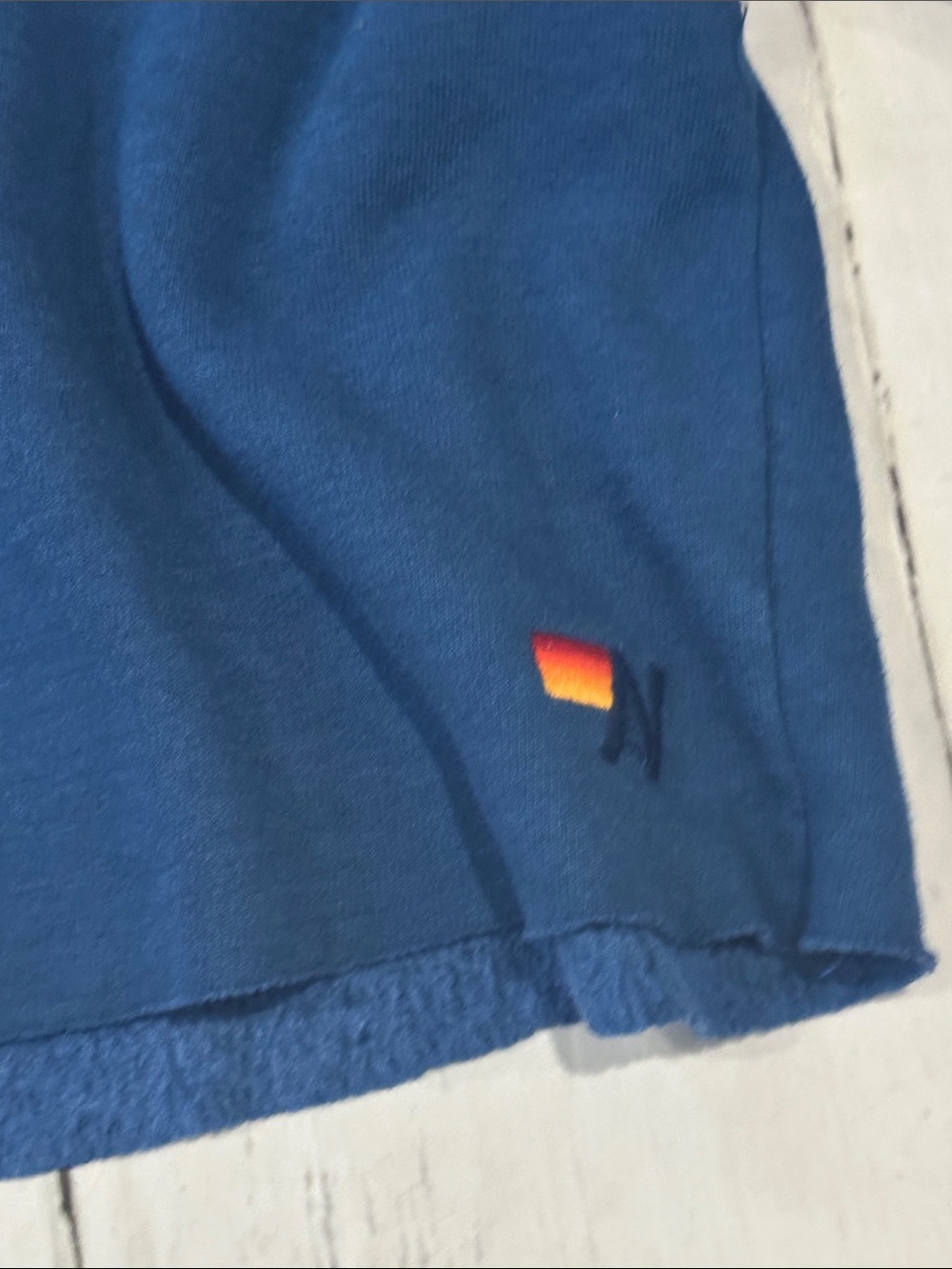 Aviator Nation bolt embroidery Cropped classic Sweatshirt with Blue Stripes - Picture 4 of 11